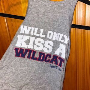 U of Arizona “Will Only Kiss a Wildcat” tank top.